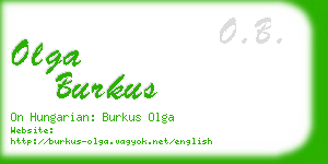 olga burkus business card